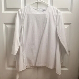 Blue Violet Girls White 3/4 Sleeve High-Low and Tie Back Detail Blouse Size 20